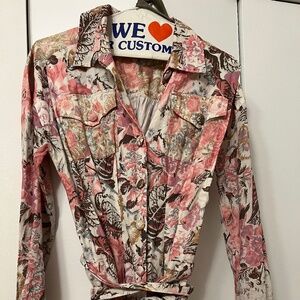 LoveShackFancy Floral Collared Jumpsuit XS